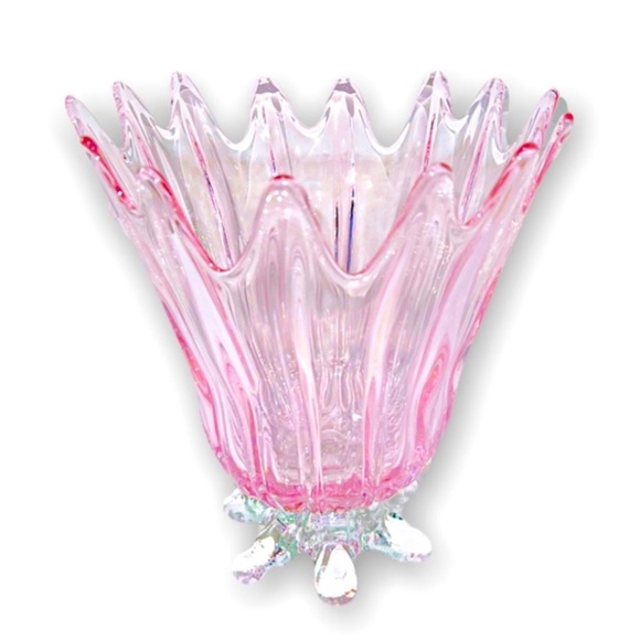 Large pink blown glass vessel